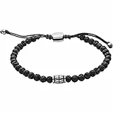 Fossil Armband Für Männer Wellness, Innenlänge: 170mm~250mm Schwarzes Halbedelsteinarmband, JF02887040