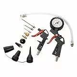 MAUK® Druckluft/Kompressor Set | 8 bar - 13 TLG. | Reifenfüller & Ausblaspistole für Ihre Werkstatt | inkl. Verlängerungsdüsen & Adapter