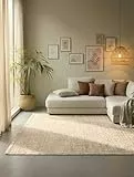 Hanse Home Jute Teppich – Natur Wohnzimmerteppich aus 100% Jute - Handgewebt & Natürlich – Boho Naturfaser Juteteppich für Wohnzimmer, Schlafzimmer, Esszimmer – Naturweiß Ivory, 160x230cm
