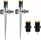 2pcs Gartensprenger, 360°Rasensprenger,Automatischer Sprinkler, Einstellbar Metall Erdspieß Garten Sprühregner,für Rasen Pflanzen Gemüse Blumen Garten