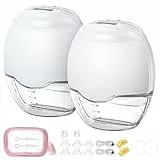 Haokoo Elektrische Milchpumpe, tragbar, mit Doppeldichtung, BPA-frei, 3 Modi und 12 Stufen, mit Flansch 17/19/21/27 mm, Weiß, 2 Stück