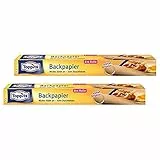 Toppits Backpapier 8m Rolle 38cm breit Antihaft-StStruktur (2er Pack)