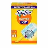 Swiffer Staubmagnet Starter-Set (1 Griff + 13 Nachfülltücher) Fängt Und Schließt 3-mal Mehr Staub Und Haare Ein Als Herkömmliche Staubwedel