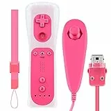 OSTENT Motion Sensor Fernbedienung + Wired Nunchuck Combo kompatibel für Nintendo Wii Konsole Farbe Pink