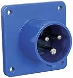 as - Schwabe - CEE Anbaustecker - Camping Stecker - 230 V, 16 A, 3-polig - Outdoorstecker - Flanschmaß 75x75 mm, Einbautiefe 33 mm - zur Verwendung im Außenbereich geeignet - IP44 - blau, 61014