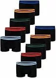 LOREZA ® 10er Set Jungen Boxershorts Baumwolle (128-134 (8-9 Jahre), M-3-10er Set)