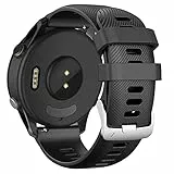 ANBEST 22mm Armband für Garmin Vivoactive 4/Forerunner 255/265/Venu 2, 22mm Silikon Quick Release Armband Kompatibel mit Gear S3/Huawei Watch GT Ersatzarmband, Schwarz