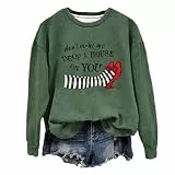 Generisch Produkt Kategorie Damen Hoodie ohne – Damen Sweatshirt Langärmlig Rundhals Bedruckt Komfortabel für Freizeit Outdoor-Training (Dark Green, XXL)
