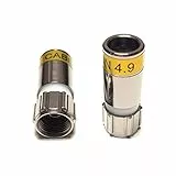 Cabelcon 50 Stück Kompressionsstecker F-56-CX3 4,9 mm Wasserdicht mit NiTi-Beschichtung für Koaxialkabel mit 7,0 mm Manteldurchmesser und 4,65 mm Dielektrikumsdurchmesser, geeignet für Sat Receiver