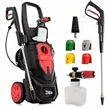 LEHMANN Phoenix Profi Hochdruckreiniger mit Induktionsmotor, 3000 W, max. 260 bar, 480 l/h Fördermenge, 12m Schlauch, 5 wechselbare Düsen & Schaumlanze, Druckreiniger für Auto & große Flächen