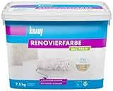 Knauf EASYFRESH Renovierfarbe mit hoher Deckkraft – extrem hoch deckende Wandfarbe, Innen-Farbe VOC-konform und emissionsarm, Schnee-Weiß, 7,5-kg