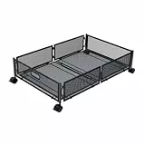 Stgfyxgs Schuhregal Unterbett Schuhaufbewahrung Rollcontainer Mesh Metall Multifunktions Schuhablage Langlebig mit Belüftung für Schlafzimmer Wohnzimmer Aufbew, Schwarz