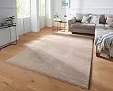 Taracarpet Supersoft kurzflor Teppich Fiona Wohnzimmer Schlafzimmer Kinderzimmer Flur Läufer waschbar rutschfest Uni New Beige 080x150 cm