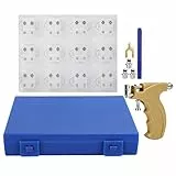 Brrnoo Ohrlochpistole Set, Professionelles Edelstahl Ohr Nasenpiercing Maschine, Edelstahl-Piercingpistole für Ohren, Augen, Bauchnabel, Lippen, Nase & Körper inklusive Set & Werkzeuge Kit