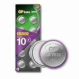 GP Extra Lithium Knopfzellen CR2032 3V | 10 Stück Batterien CR 2032 | 2032 Knopfzelle 3 Volt ideal als Airtag Batterie, für LED-Beleuchtung, Autoschlüssel etc.
