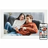 Frameo Digitaler Bilderrahmen, WLAN, großer digitaler Bilderrahmen, 1920 x 1080 IPS-HD-Touchscreen, 32 GB Speicher, teilen Sie Fotos/Videos, Tisch- und Wandmontage, Hochzeit, Geburtstag, Geschenke für
