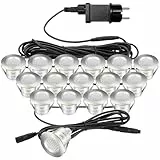 Auting led einbaustrahler außen, 16er Set bodeneinbaustrahler aussen Warmweiß IP67 wasserdicht led einbaustrahler für außen innen Küche, Garten Holzbrücke Pool Holzdeck,Treppen