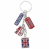 LUOEM UK Flagge Metall Schlüsselanhänger Souvenir Schlüsselanhänger Union Jack Auto Tasche Charms
