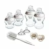 Tommee Tippee Natural Start Starterset für Neugeborene, 150-ml- und 260-ml-Anti-Kolik-Babyflaschen mit Besonders langsamer und Langsamsauger, brustähnliche Sauger, selbststerilisierend