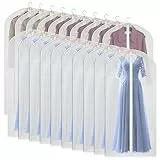 Univivi Kleidersacke zum Aufhängen, 20 Stück Kleidersack Lang Aufbewahrung, Atmungsaktiver Staub für Langes Kleid, Hochzeitskleid, Kleiderhüllen für Mäntel, Anzüge, Kleider (60 x 152 cm)