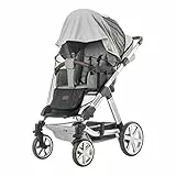 reer ShineSafe Bite 3in1: Sonnenschutz, Insektenschutz und Schlummertuch, universelles Zubehör für Kinderwagen und Buggys, grau, 84131