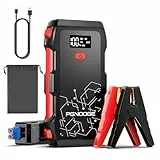 PGNOOGE 26800mAh 6000A Auto Starthilfe, 12V Starthilfegerät für Bis zu 10.0L Diesel und Alle Benzinmotoren, Mit LED-Anzeige & Taschenlampe