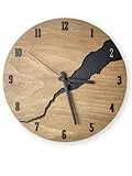 DECORAY Wanduhr Holzoptik Modern 30 cm – Lautloses Quarz-Uhrwerk | Europäisches Design ohne Tickgeräusche – Stilvolle Uhr für Wohnzimmer, Küche, Büro & Schlafzimmer – Wandeko Bad Büro