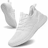 Socviis Herren-Laufschuhe zum Hineinschlüpfen, athletisch, leicht, atmungsaktiv, Netzstoff, Tennis-Sneaker, Weiss/opulenter Garten, 44.5 EU