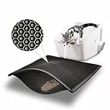 ASOBEAGE Katzenklo Matte, Katzenstreu Matte Katzenklo Unterleger Waben Design Katzenklo Vorleger wasserdichte Doppelte Schichte Entwurf Bienenwabe Katzenstreu Matte (38 * 61cm, Black)