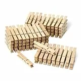 Amazon Basics Wäscheklammern aus Holz mit Feder, 100 Stück