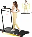 Laufband für Zuhause Klappbar, 5 in 1 Walking Schwingungen Pad 12 km/h, Walking Pad mit Steigung, Laufband und Fernbedienung für Zuhause und Büro(Schwarz Rot)