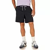Amazon Essentials Herren Walkshorts Schrittlänge 20 cm lockere Passform mit Kordelzug (in Übergröße erhältlich), Schwarz, L
