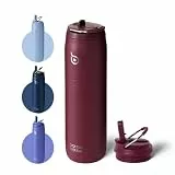 BOTTLE BOTTLE Isolierte Wasserflasche Edelstahl 32oz(946ml) mit Strohhalm Griff für Sport, Reisen, Fitnessstudio, doppelwandig auslaufsicher, BPA-frei (Rot)