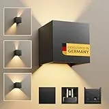 Scandinavian home LED Wandleuchte Aussen & Innen I Helligkeit einstellbar I IP65 230V 6W Warmweiß 3000K 700lm I Aussenlampe Wand, Outdoor Lampe, Wandleuchte Innen, Aussenleuchten Hauswand, Wandlampe