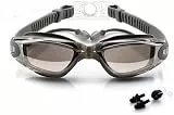 Beeway Schwimmbrille bequem mit Ohrstöpseln Antifog UV-Schutz verstellbar für Erwachsene Herren Damen und Kinder ab 8 Jahren, silber