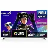 CHIQ 43 Zoll (108cm) Smart TV, Full HD QLED Google TV mit WLAN, Google Assistant, Bluetooth, 90% DCI-P3, HLG&HDR10, Triple Tuner (DVB-C/-S2/-T2), App Store, Prime Video, Dolby Audio, HDMI, CI+, L43QST