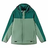 Reima - ReimaTec Salmi wasserdichte Regenjacke für Kinder - Leichte Übergangsjacke für Jungen und Mädchen mit 10.000 mm Schutz, atmungsaktives, winddichtes Material - Stone Green, 128