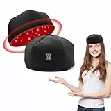 Rot & InfrarotTherapie für Haarwachstum und Schmerzlinderung 660nm 850nm Therapiemütze LED Infrarottherapie Rotlichtlampe für Haarausfall Schmerz Nachwachsen der Haare(Schwarzes Plug-In)