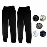 Fruit of the Loom Herren 2er Jogginghose Set Classic Elastic Leg Jog Pants M L XL XXL 3XL Verschiedene Farbsets & HLKauf-Block (2X Schwarz & 1x HLKauf-Block, XXL)