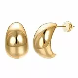 Airokiy Damen Ohrringe Gold Tropfen Klobige Trendige Leichtes Material 14 Karätig Vergoldete Huggie Ohrringe für Damen