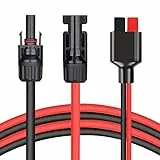 HOIIME Solarladekabel 10AWG Solar zu Anderson Adapter 45A Solar zu Anderson-Stecker Kabel, Solarpanel Kabel Kit Solarpanel Verlängerungskabel für Tragbare Generatoren Energiespeicher RV (60CM)