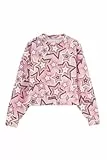 Dagi Women's Multicolor Long Sleeve Standing Collar Star Regular Sweatshirt, Multicolor,L