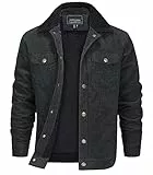 EKLENTSON Fleecefutter Übergangsjacke Herren Winddicht Sweatjacke Dicke Winter Hemd Jacke mit Fell (M, Grau)