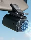 JOYTUTUS Auto-Clip-Ventilator 【ohne Kühlfunktion】 mit LED-Anzeige, 360°-Drehung, 100 Geschwindigkeitsstufen, über USB aufladbar, 1800-mAh-Akku, stufenlose Geschwindigkeitsregelung – Aufladen