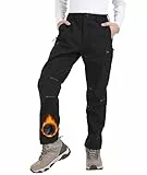 Djtnzdm Skihose Kinder Winter Softshellhose Jungen Winddicht Wasserdichte Schneehose Thermo Regenhose Atmungsaktiv Warm Outdoorhose Fleece Trekkinghose Schwarz 146-152