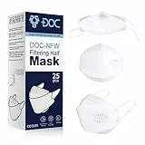 DOC CE-geprüft | Ohne Ventil | Hygienische Einzelverpackung | Hohe Filtration ≥ 98% Atemschutzmaske | Europäische Norm EN149:2001 + A1:2009 | 25x FFP2 Atemschutzmaske Weiß