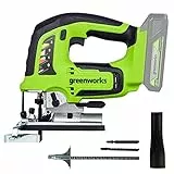 Greenworks GD24JS Akku Stichsäge, 3000spm, verstellbarer Sockel bis 45°, Saugaufsatz OHNE 24V Akku & Ladegerät, 3 Jahre Garantie