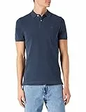Marc O'Polo Herren Kurzarm-Poloshirt mit Stretch-Anteil Shaped Fit, Blau (Total Eclipse), L