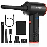 ADDCOLOR Elektrische Staubgebläse, 3-Gang 100000 U/min Compressed Air Duster Mit LED-Licht, Wiederaufladbar Druckluftspray mit 6000mAh Akku, PC Reinigungsset für Tastatur, Auto, Sofa