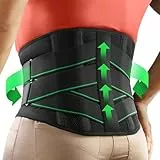 FREETOO Rückenstützgürtel mit 7 Metallstützen, Bequeme Rückenbandage für Herren und Damen mit Abnehmbarem 3D Lendenpolster zur unteren Rücken,LWS, Atmungsaktive Rückengurt für Arbeit und Sports